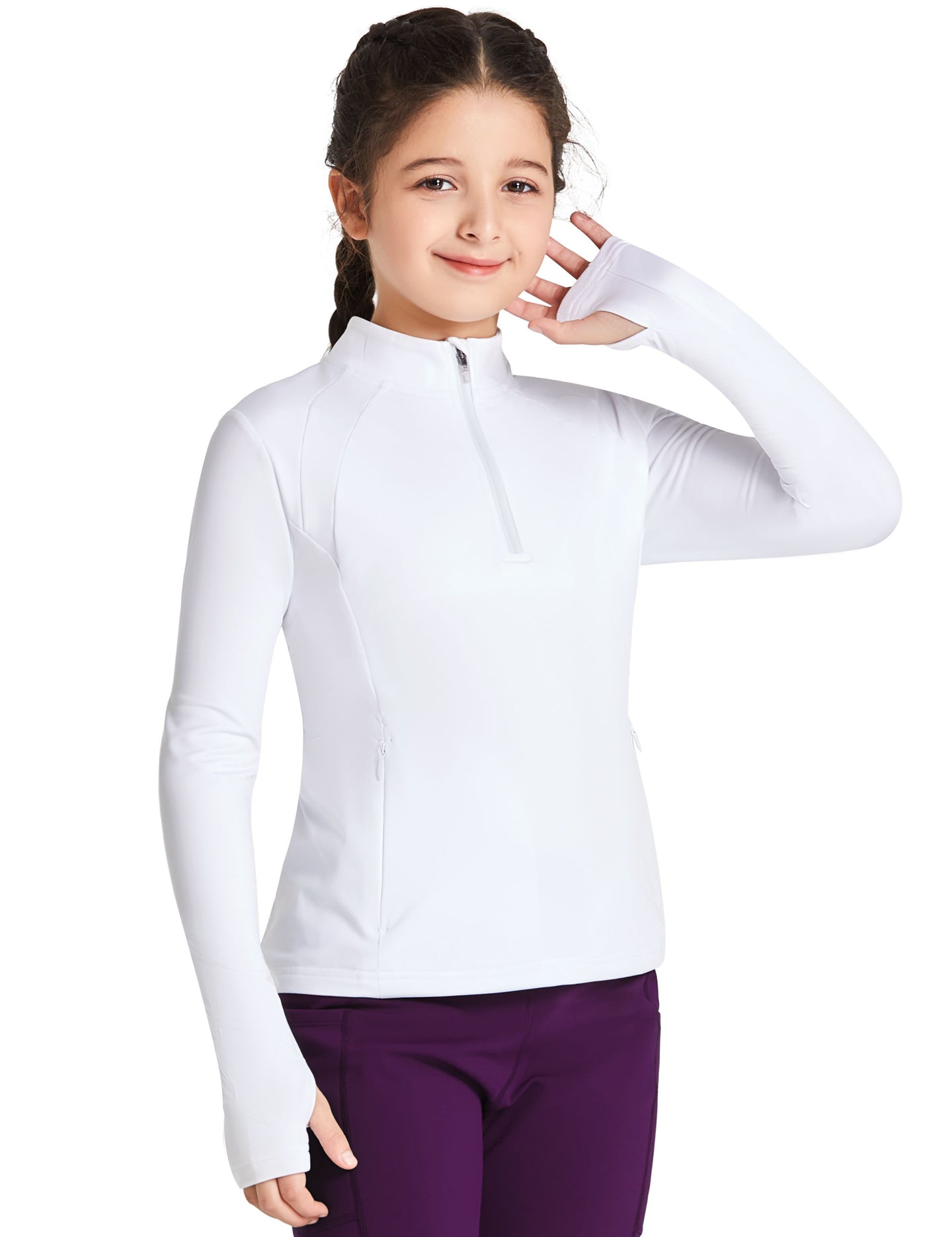Camisas de manga larga para niñas con forro polar