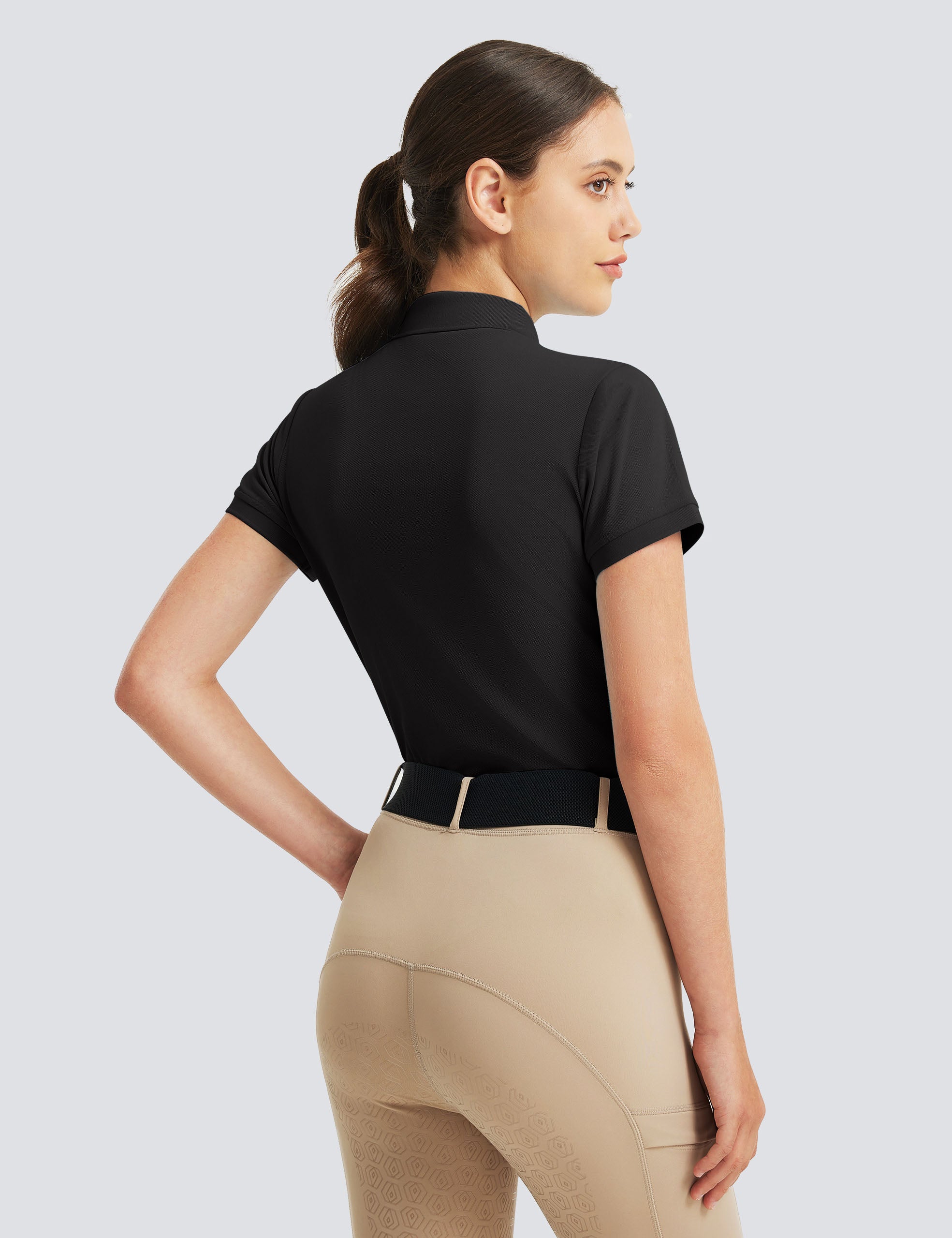 Women T-shirt Polo Collar with Buttons