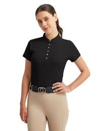 Women T-shirt Polo Collar with Buttons
