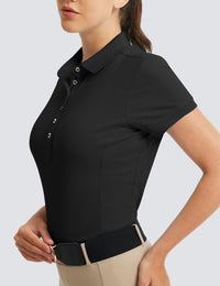 Women T-shirt Polo Collar with Buttons