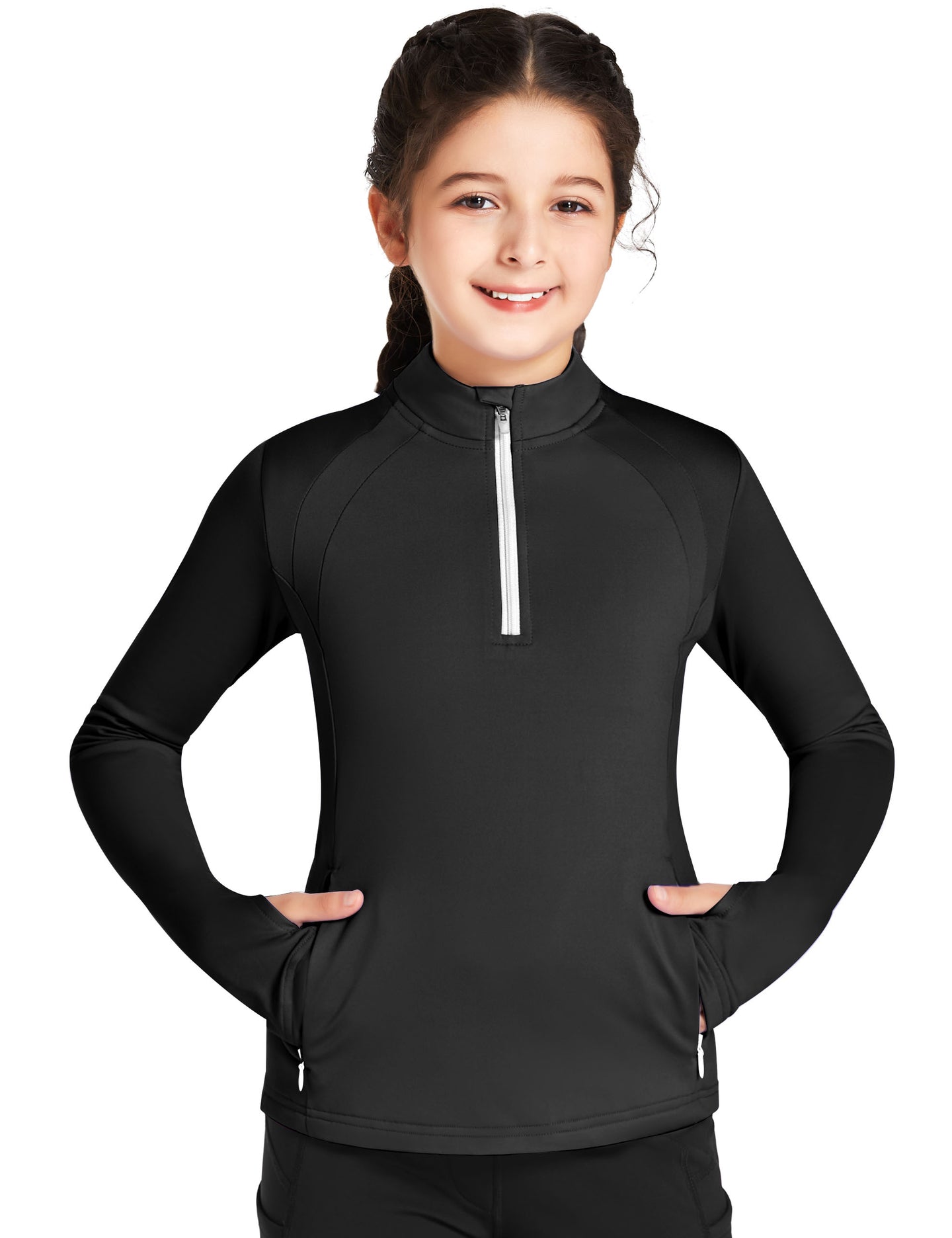 Camisas de manga larga para niñas con forro polar