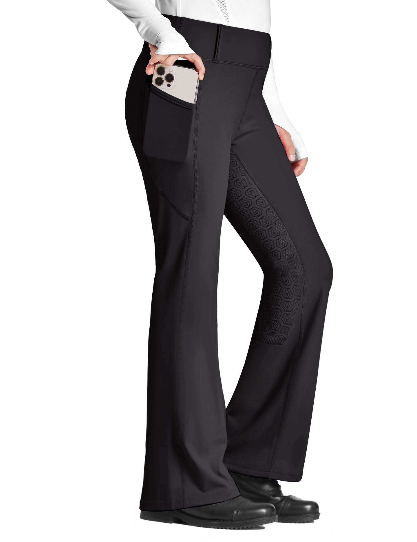 Pantalones de montar con corte de bota y asiento completo para niñas