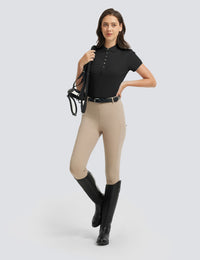 Women T-shirt Polo Collar with Buttons