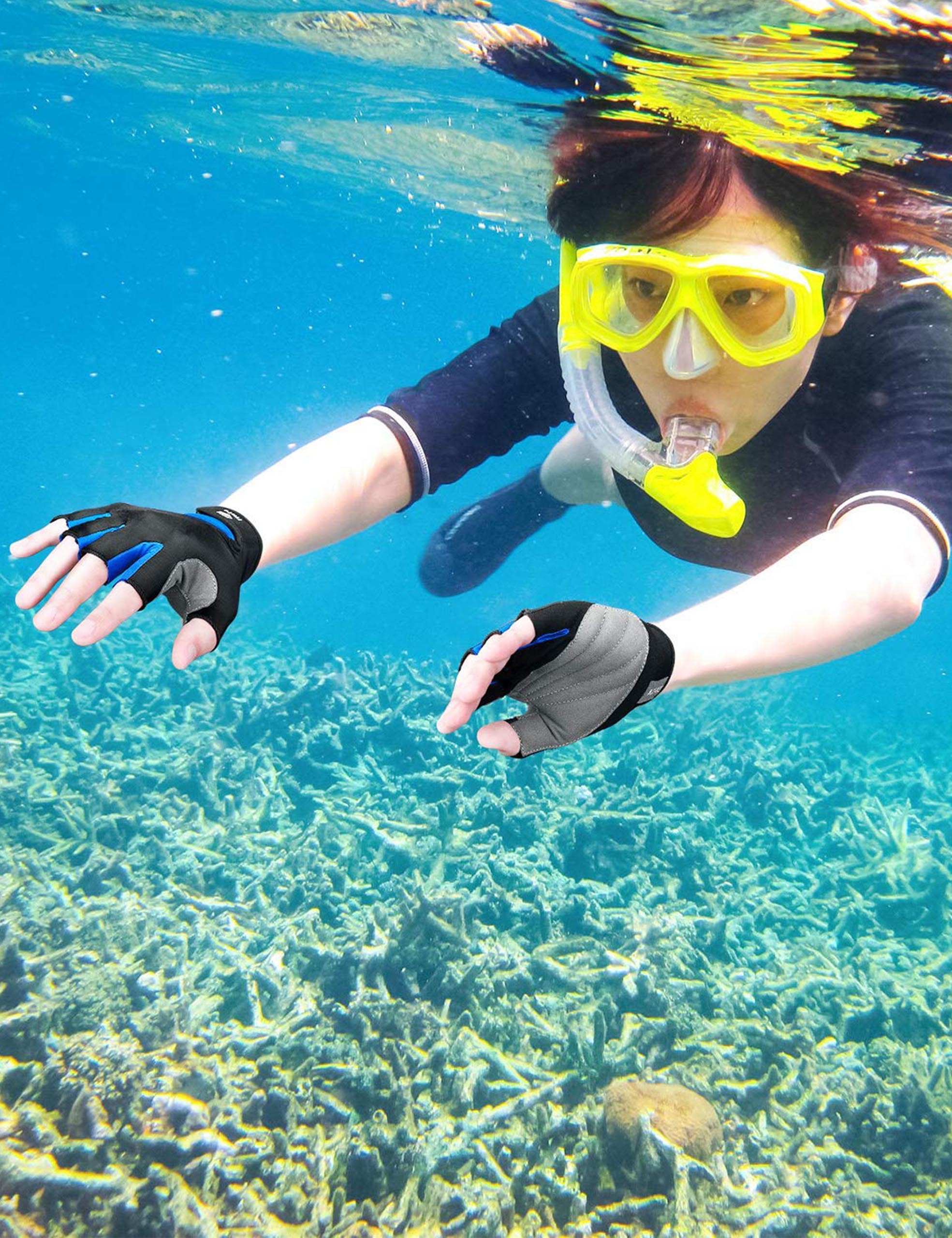 Half Finger Padded Gloves for Water Sports