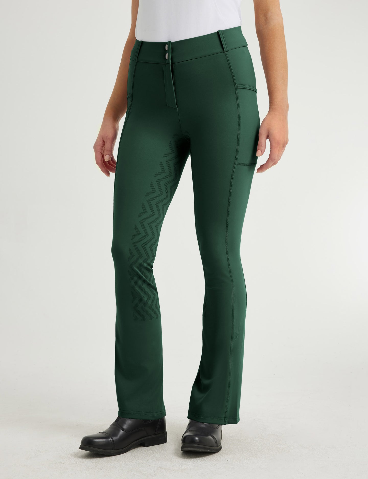 Pantalones de montar con corte acampanado y cintura abotonada para mujer