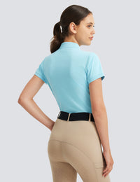 Women T-shirt Polo Collar with Buttons