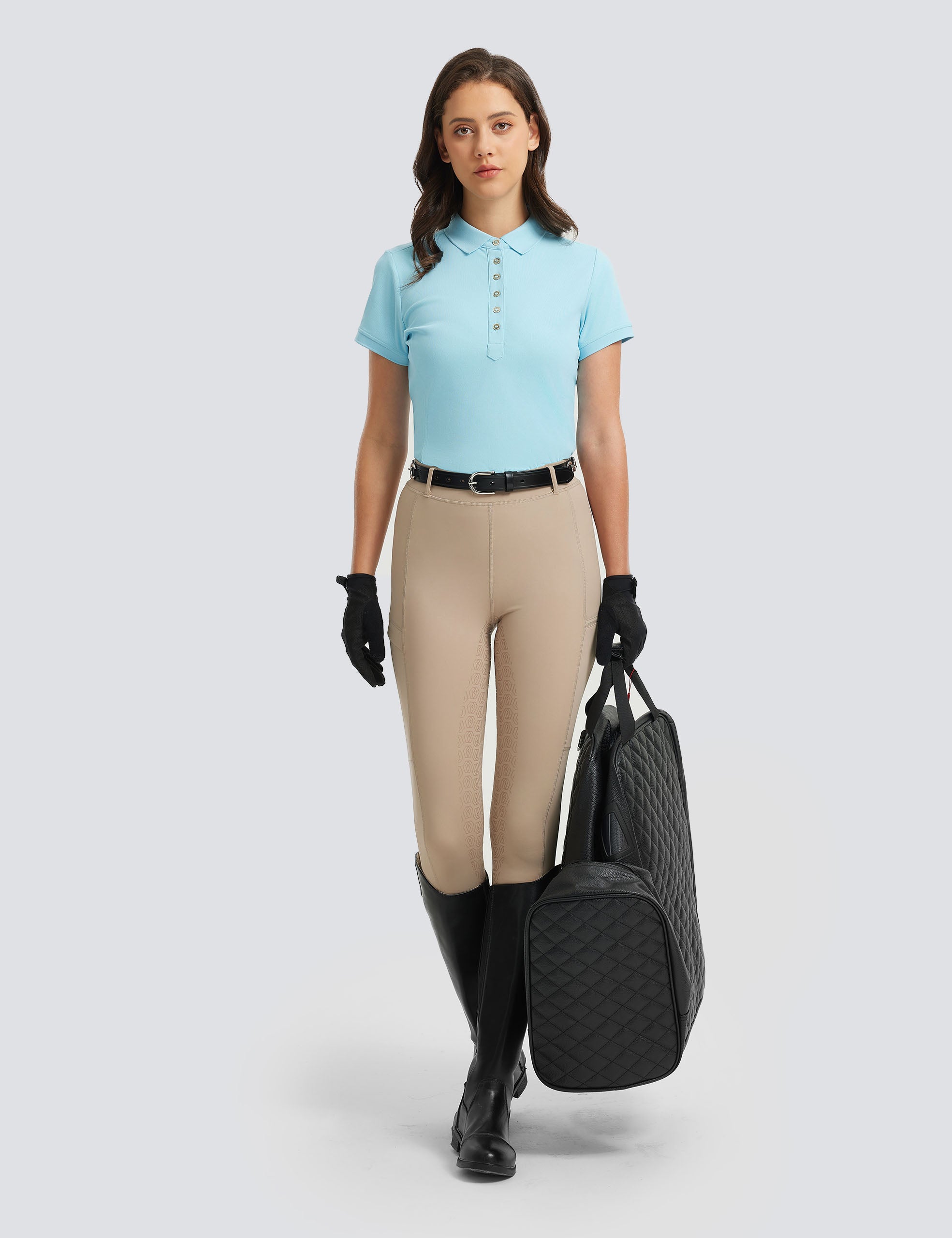 Women T-shirt Polo Collar with Buttons