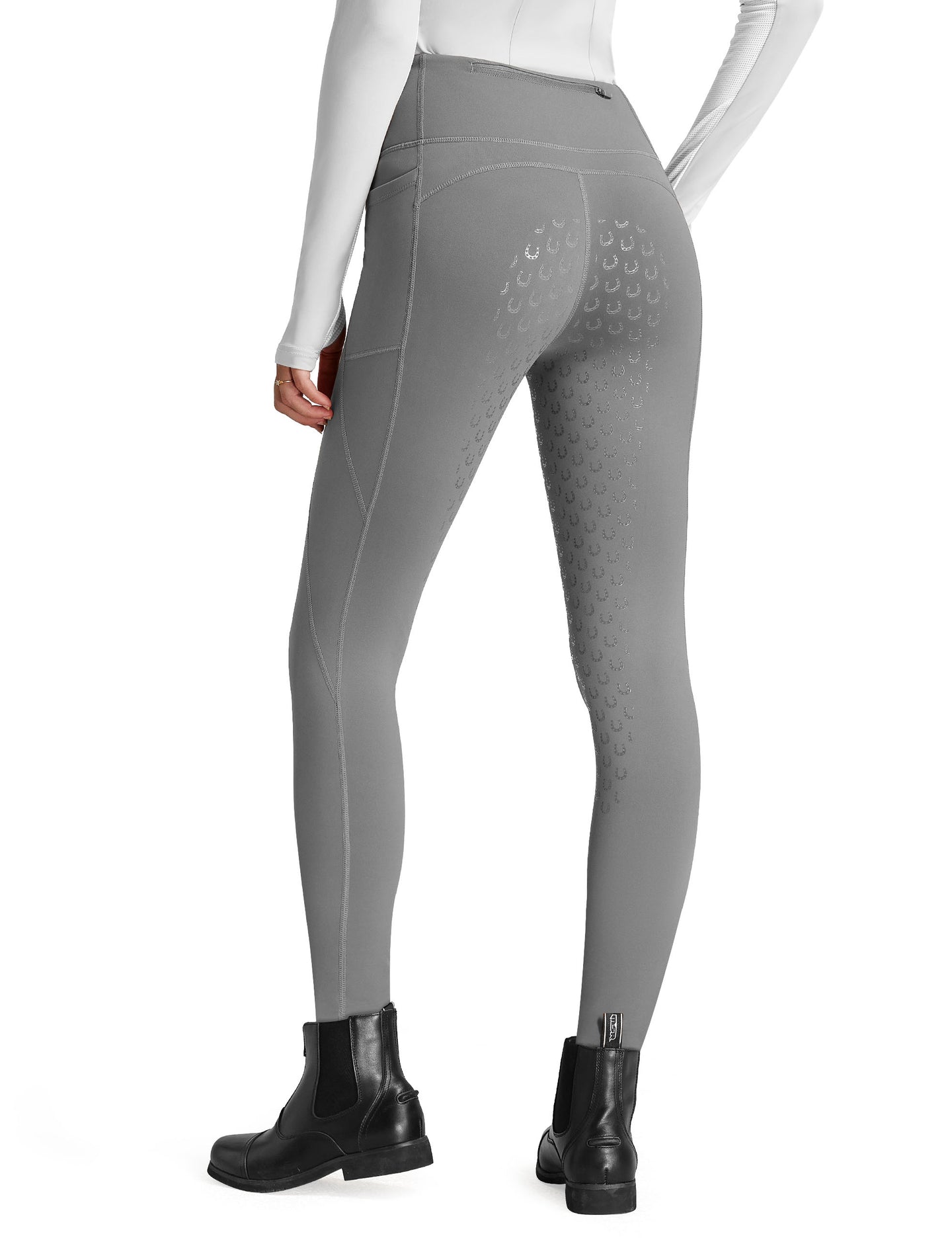 Pantalones de montar para mujer con cintura alta y forro polar