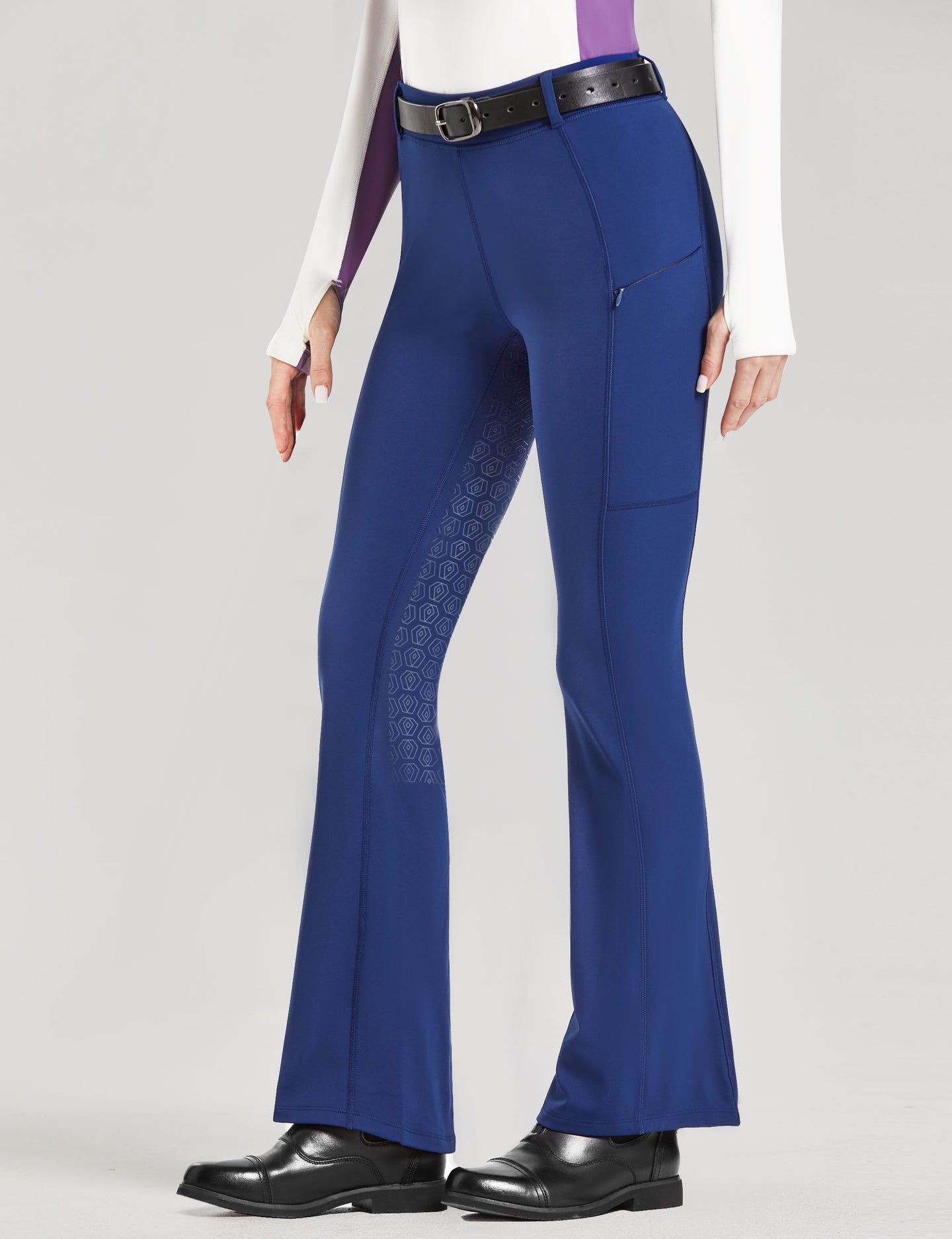 Pantalones de montar acampanados para mujer con forro polar