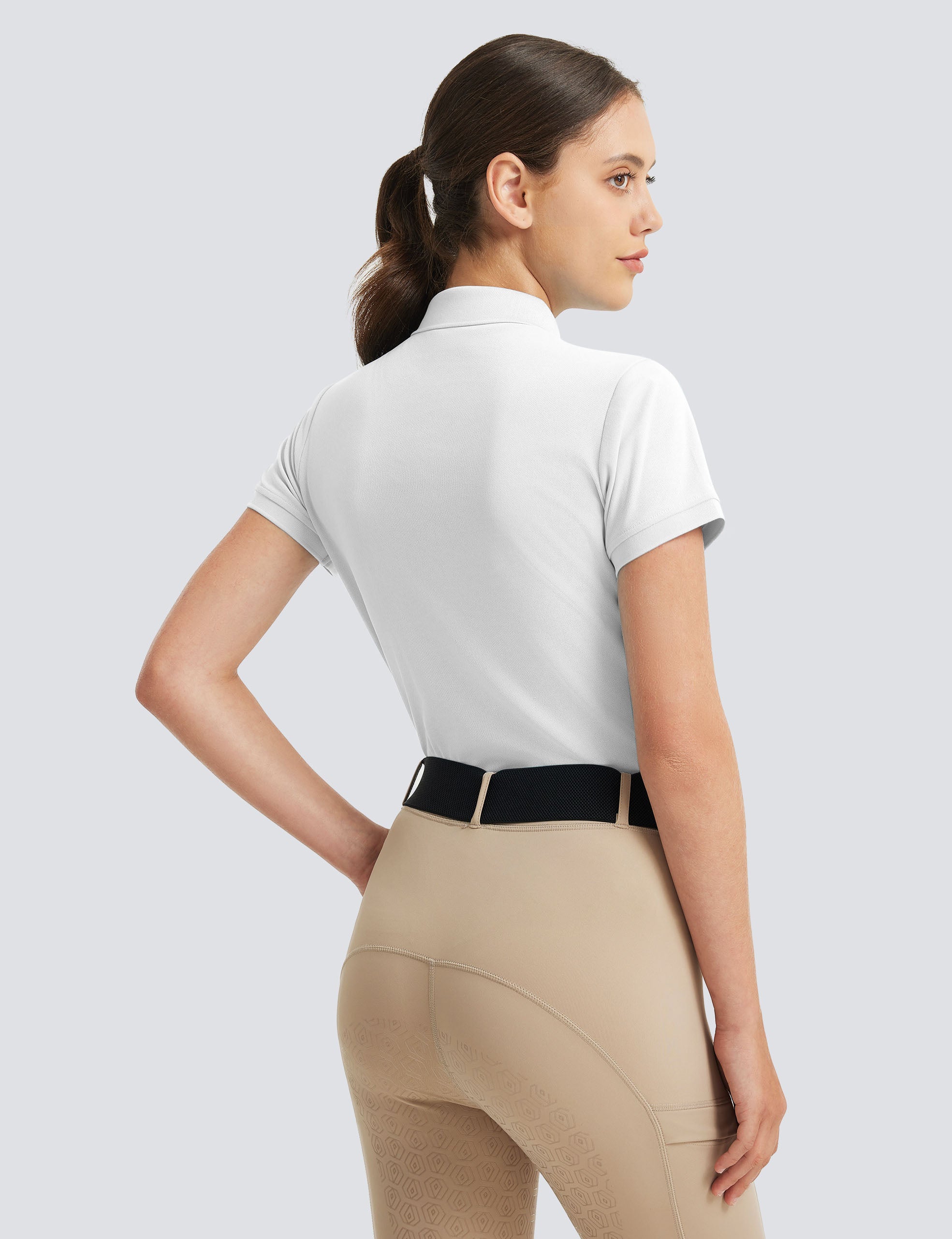 Women T-shirt Polo Collar with Buttons