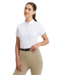 Women T-shirt Polo Collar with Buttons
