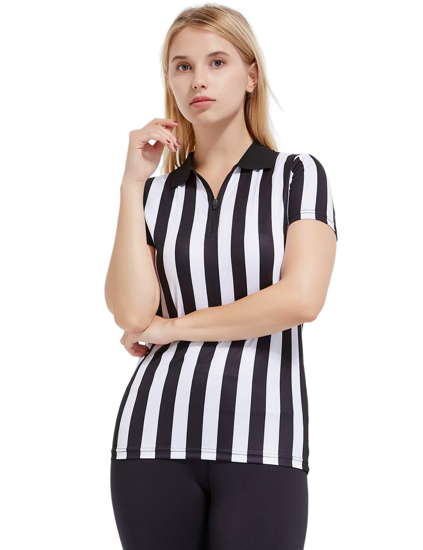 Women's Official Referee Shirt Zipper Polo Collar