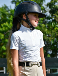 Camisetas para niñas con cuello de malla con cremallera