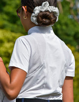 Camisetas para niñas con cuello de malla con cremallera