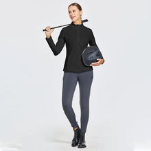 Load image into Gallery viewer, Women&#39;s Thermal Running Pullover 1/4 Zip Horse Riding Shirts Long Sleeve with Zipper Pockets
