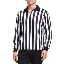 Load image into Gallery viewer, Men&#39;s Official Referee Shirt Zipper Collared Umpire Jersey Costume Pro Ref Uniform
