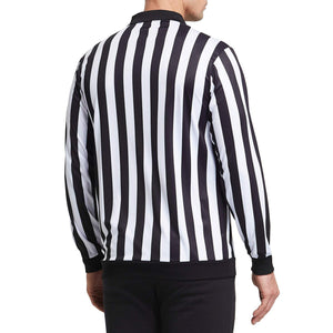 Men's Official Referee Shirt Zipper Collared Umpire Jersey Costume Pro Ref Uniform