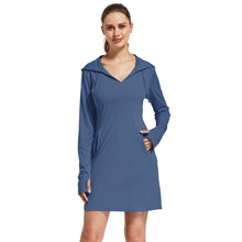 Load image into Gallery viewer, Womens Cover-Up Dress Beach UPF 50+ SPF Sun Protection Long Sleeve
