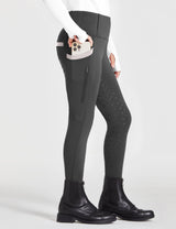 Pantalones de montar para niñas con cintura alta y bolsillos con cremallera