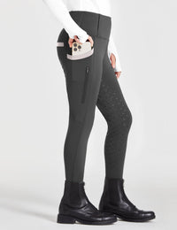 Pantalones de montar para niñas con cintura alta y bolsillos con cremallera