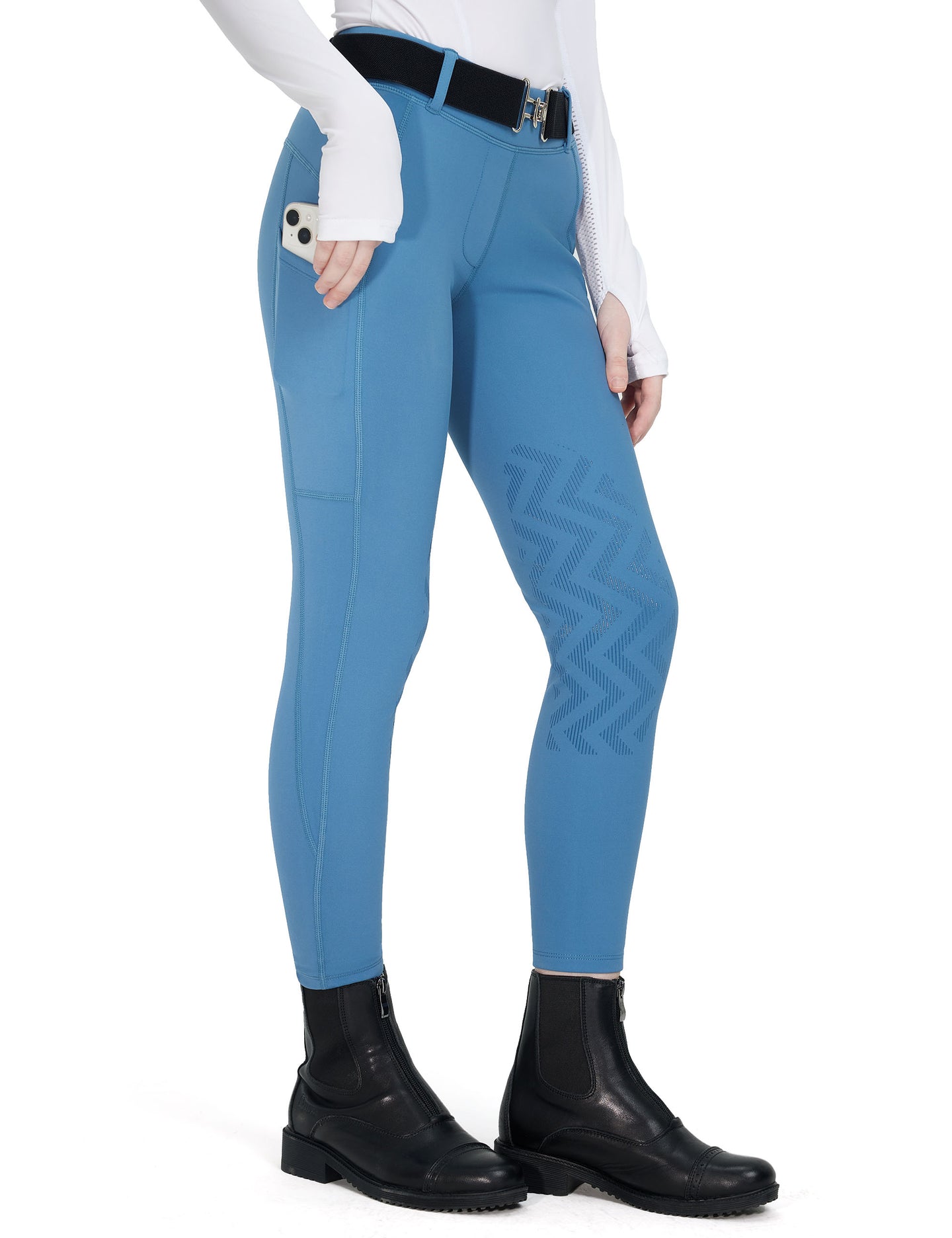 Girls Knee Patch Breeches Fleece Lined