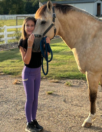 Girls Full Seat Breeches High Waist Zip Pockets