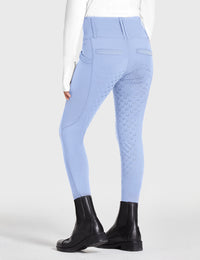 Mallas de equitación con asiento completo para niña, pantalones ecuestres de cintura alta, agarre de silicona 