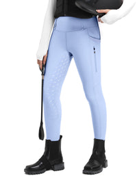 Mallas de equitación con asiento completo para niña, pantalones ecuestres de cintura alta, agarre de silicona 