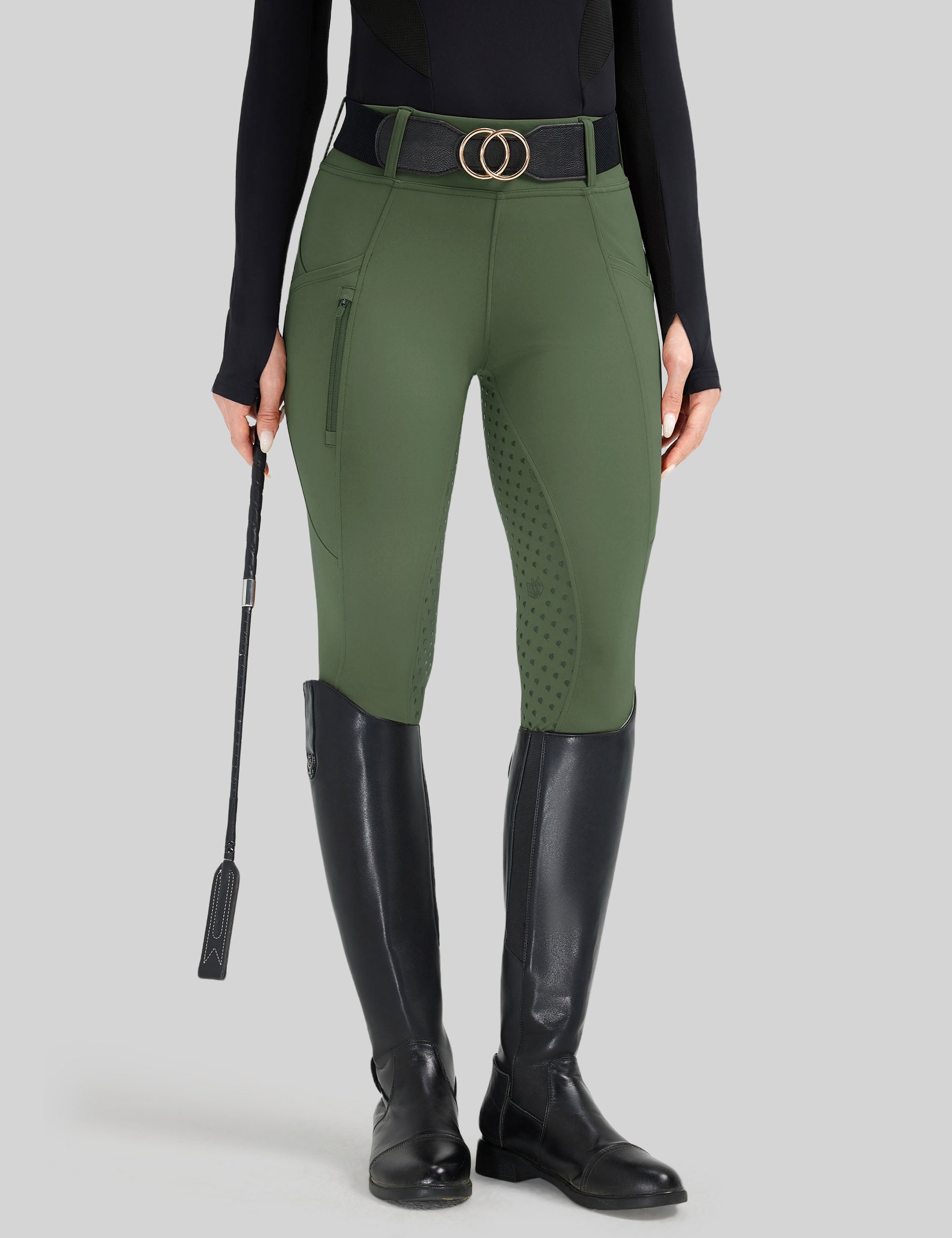 Women Full Seat Breeches Faux Back Pockets