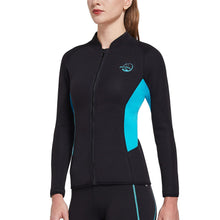 Load image into Gallery viewer, Womens&#39; Wetsuit Top 2mm Long Sleeve Neoprene Jacket with Front Zipper for Swimming Diving Surfing Boating Kayaking Snorkeling
