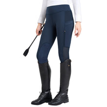Load image into Gallery viewer, Women&#39;s Riding Tights with Zipper Pockets Knee-Patch Cooling Mesh Equestrian
