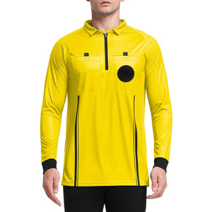 Men's Pro Soccer Referee Jersey Long Sleeve Ref Shirt