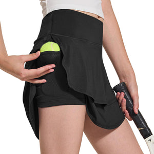 Girl's Tennis Skirt Adjustable Waist Golf Pickleball Active Skort with Pockets