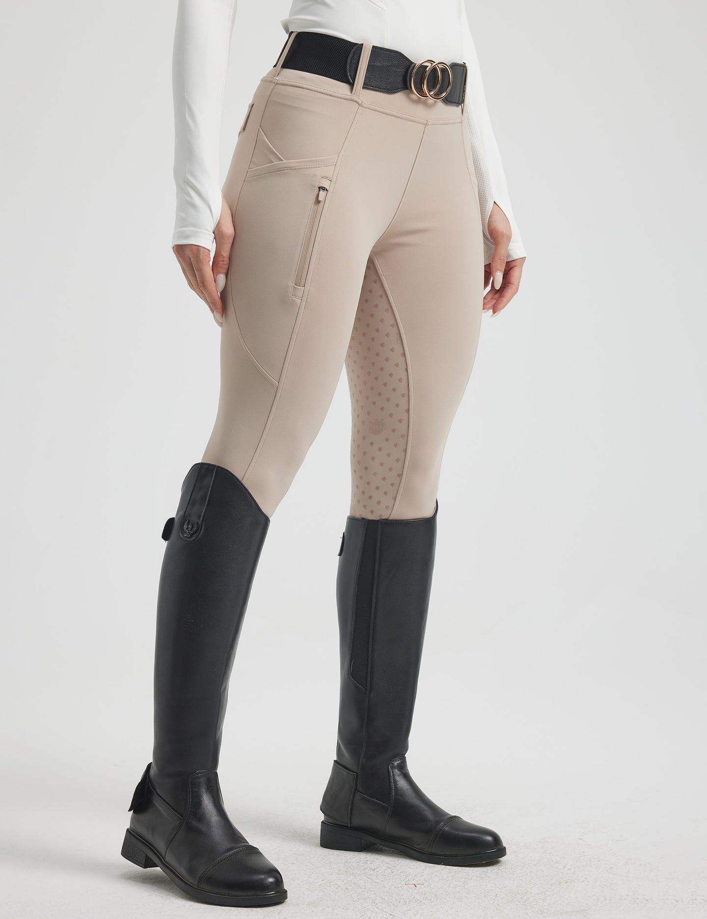 Women Full Seat Breeches Faux Back Pockets