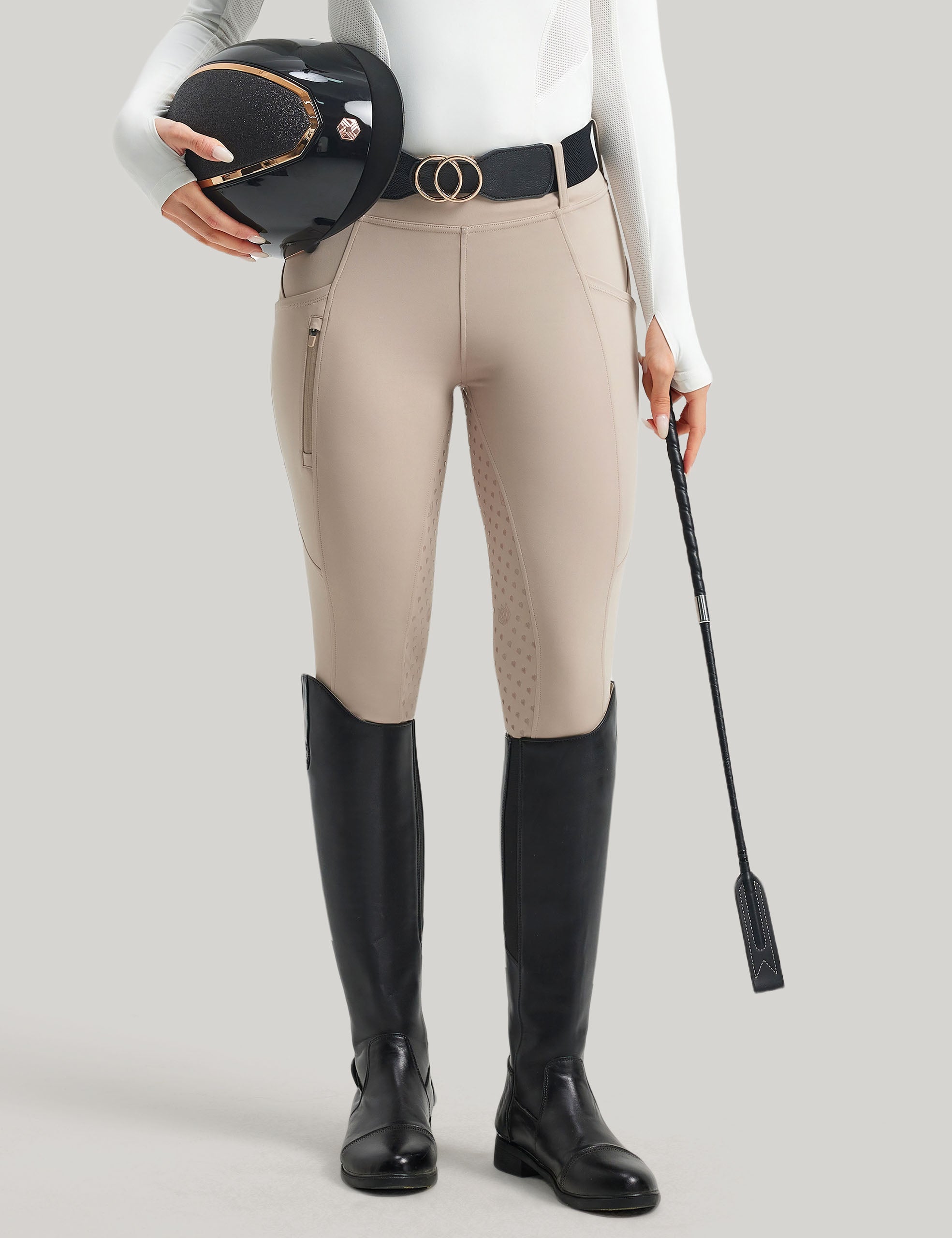Women Full Seat Breeches Faux Back Pockets