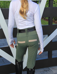 Girls Full Seat Breeches High Waist Zip Pockets