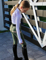 Girls Full Seat Breeches High Waist Zip Pockets