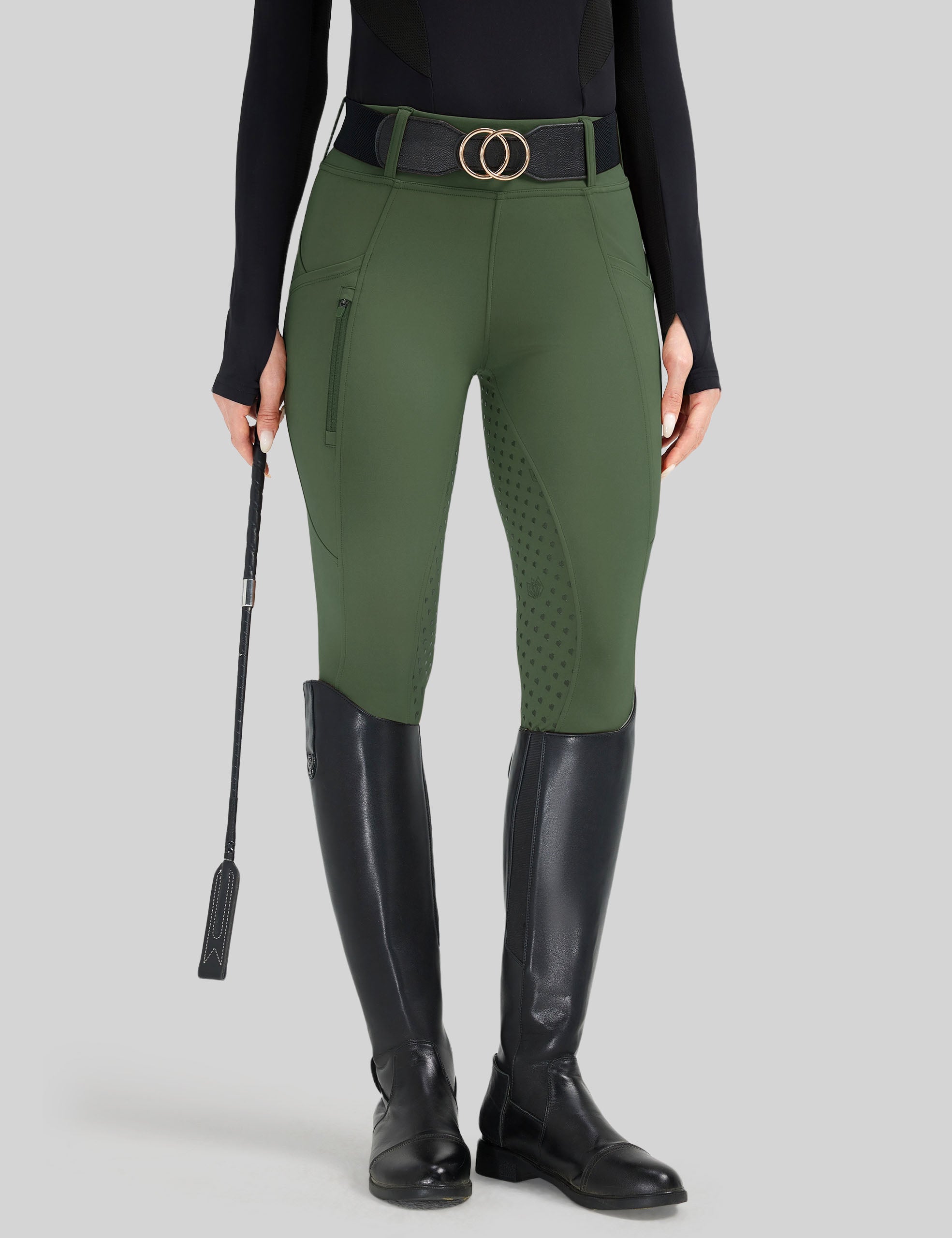 Women Full Seat Breeches Faux Back Pockets