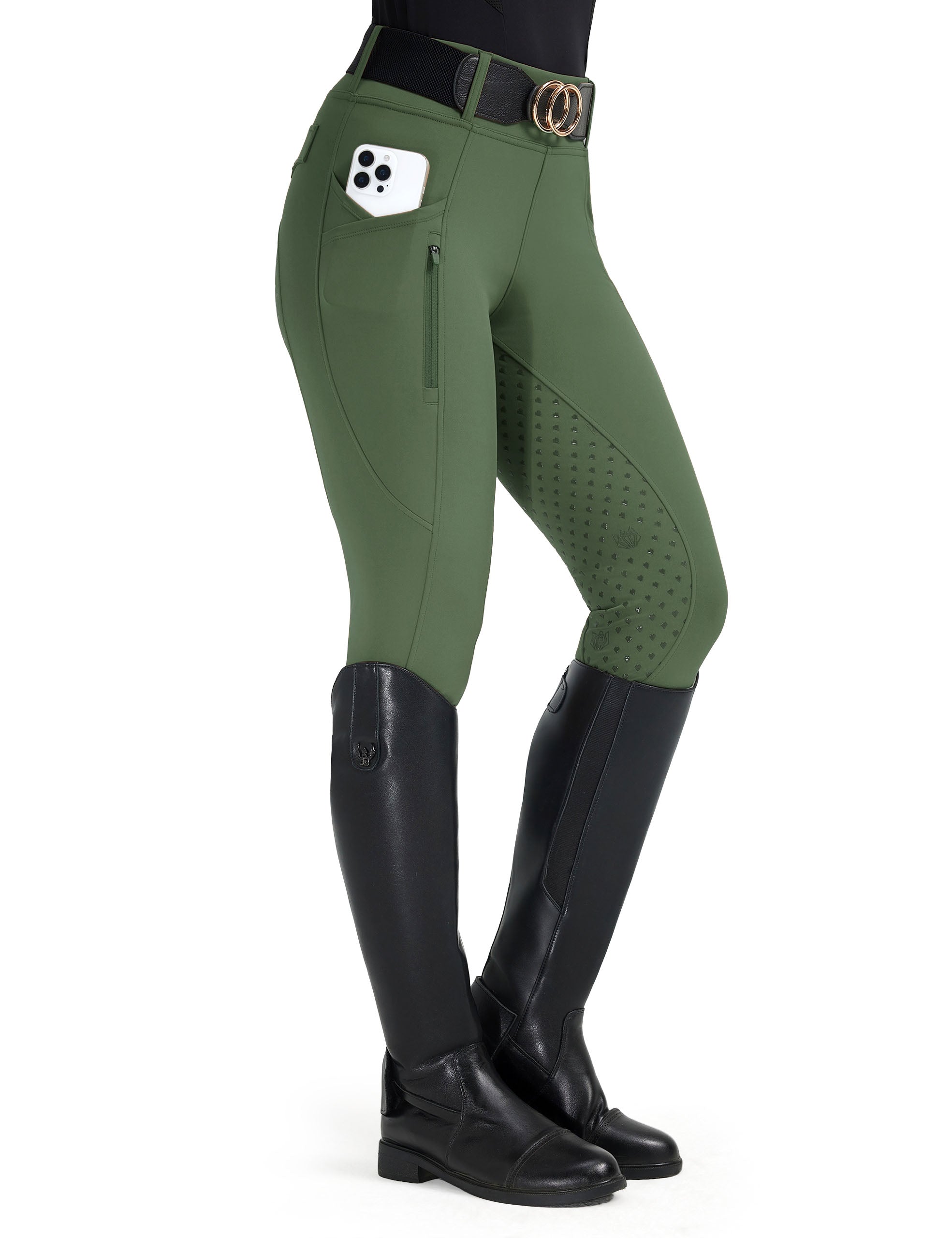 Women Full Seat Breeches Faux Back Pockets