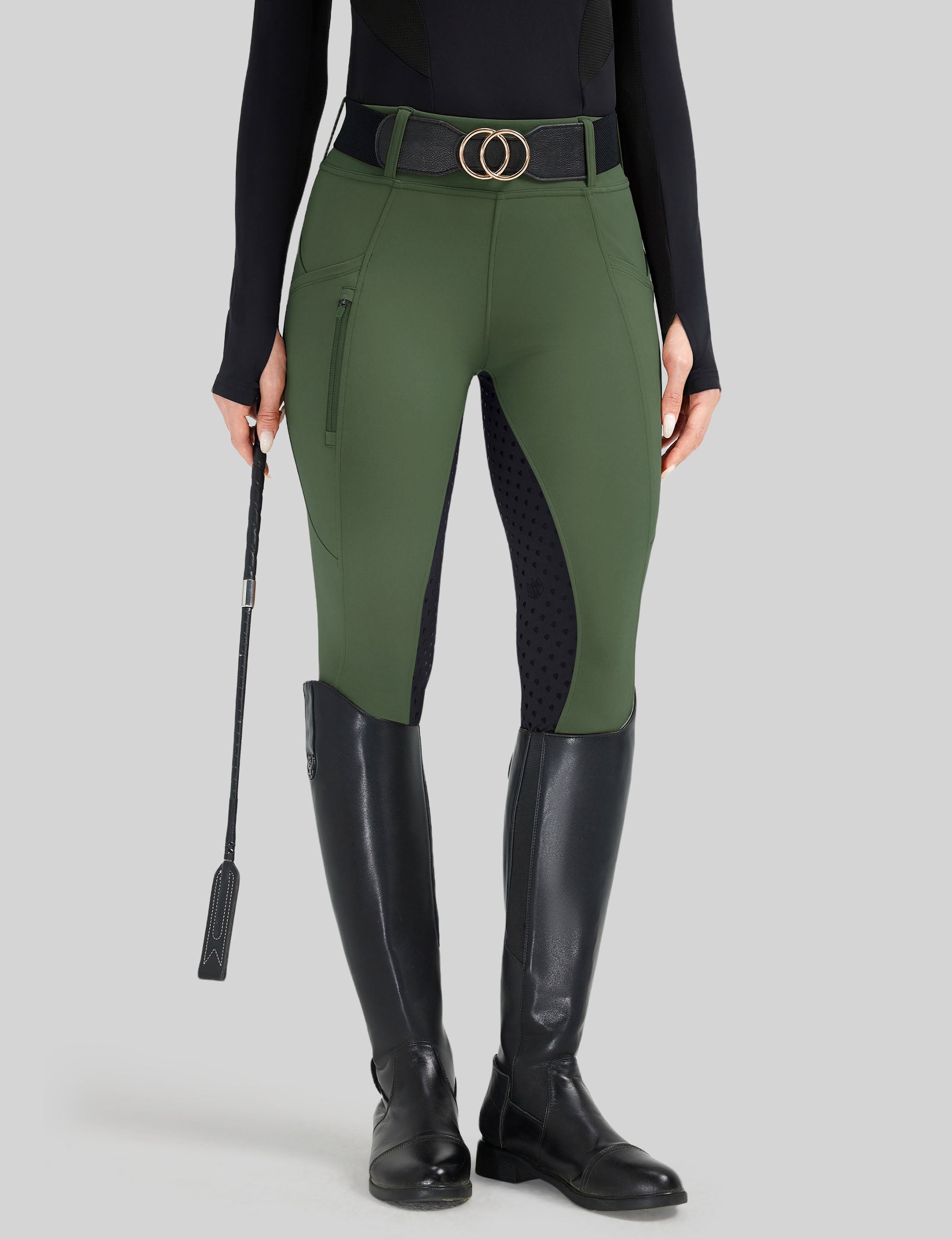 Women Full Seat Breeches Faux Back Pockets