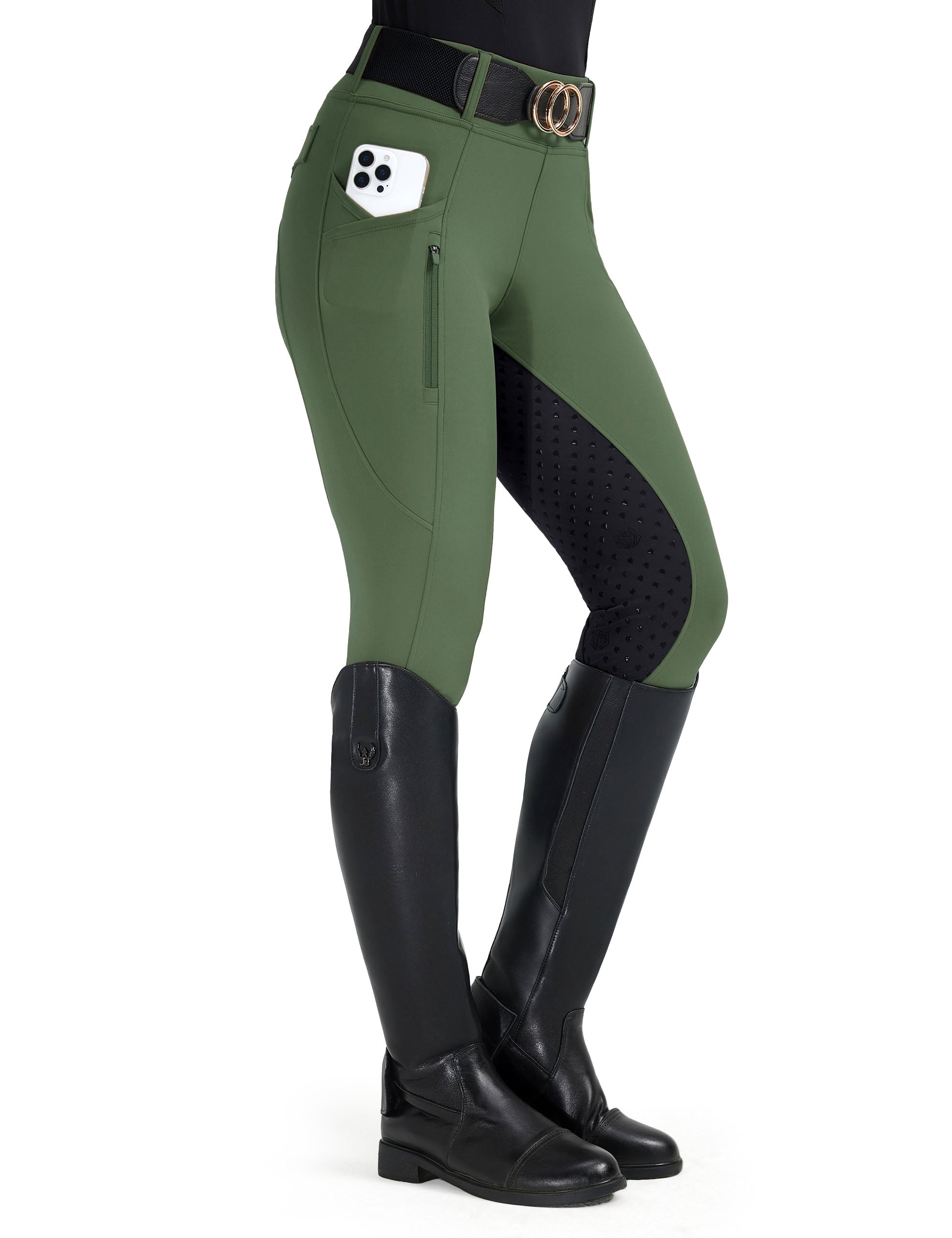 Women Full Seat Breeches Faux Back Pockets
