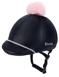 Equestrian Helmet Cover with Detachable Pom Pom