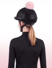Equestrian Helmet Cover with Detachable Pom Pom