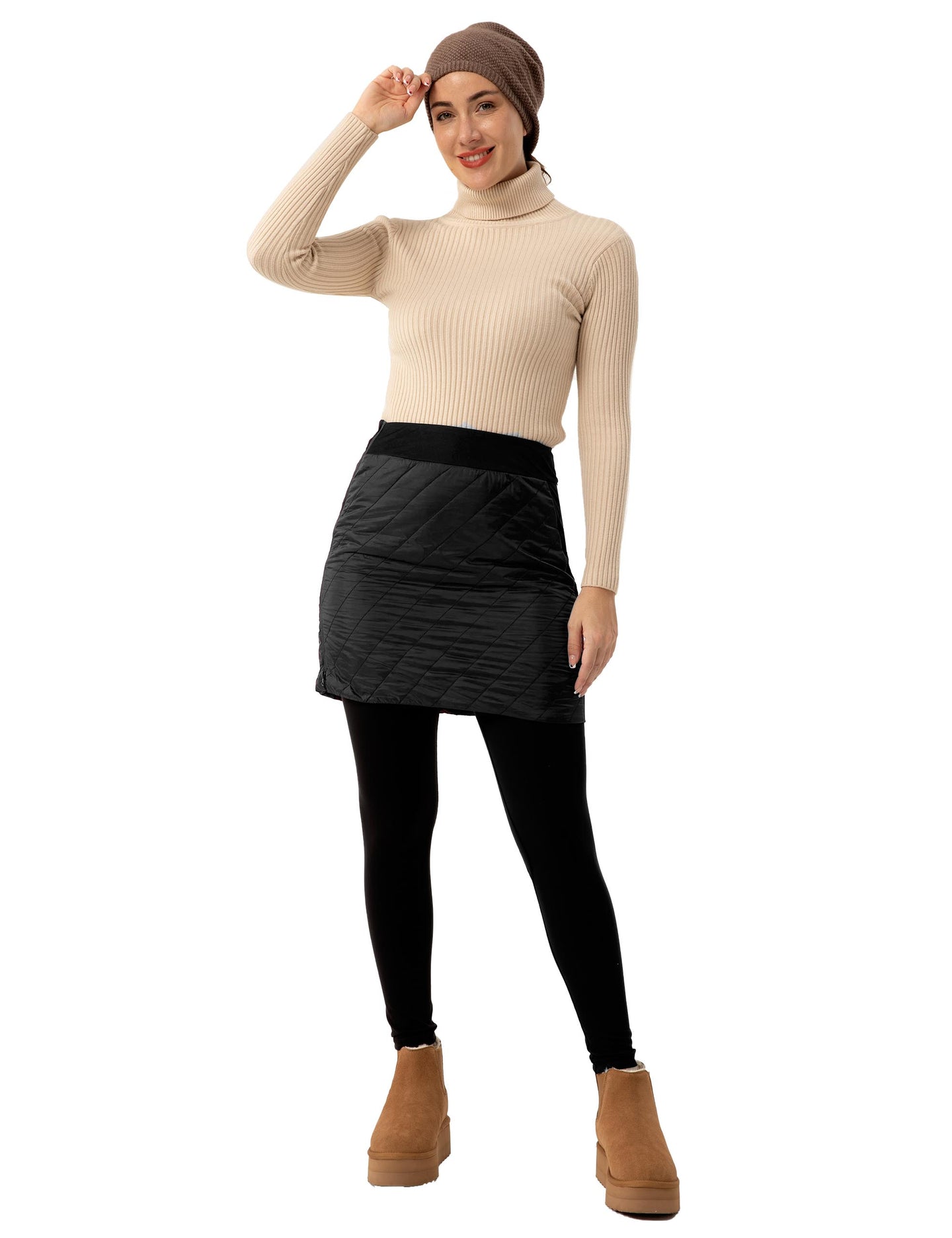 Leichter, gesteppter, isolierter Winterrock für Damen 