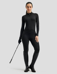Women Equestrian Outfit Shirt & Knee-Patch Breeches