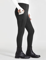 Pantalones de montar para niñas con cintura alta y bolsillos con cremallera