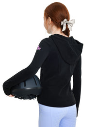 Girls Fleece Horse Riding Hoodie Jacket Zip Up