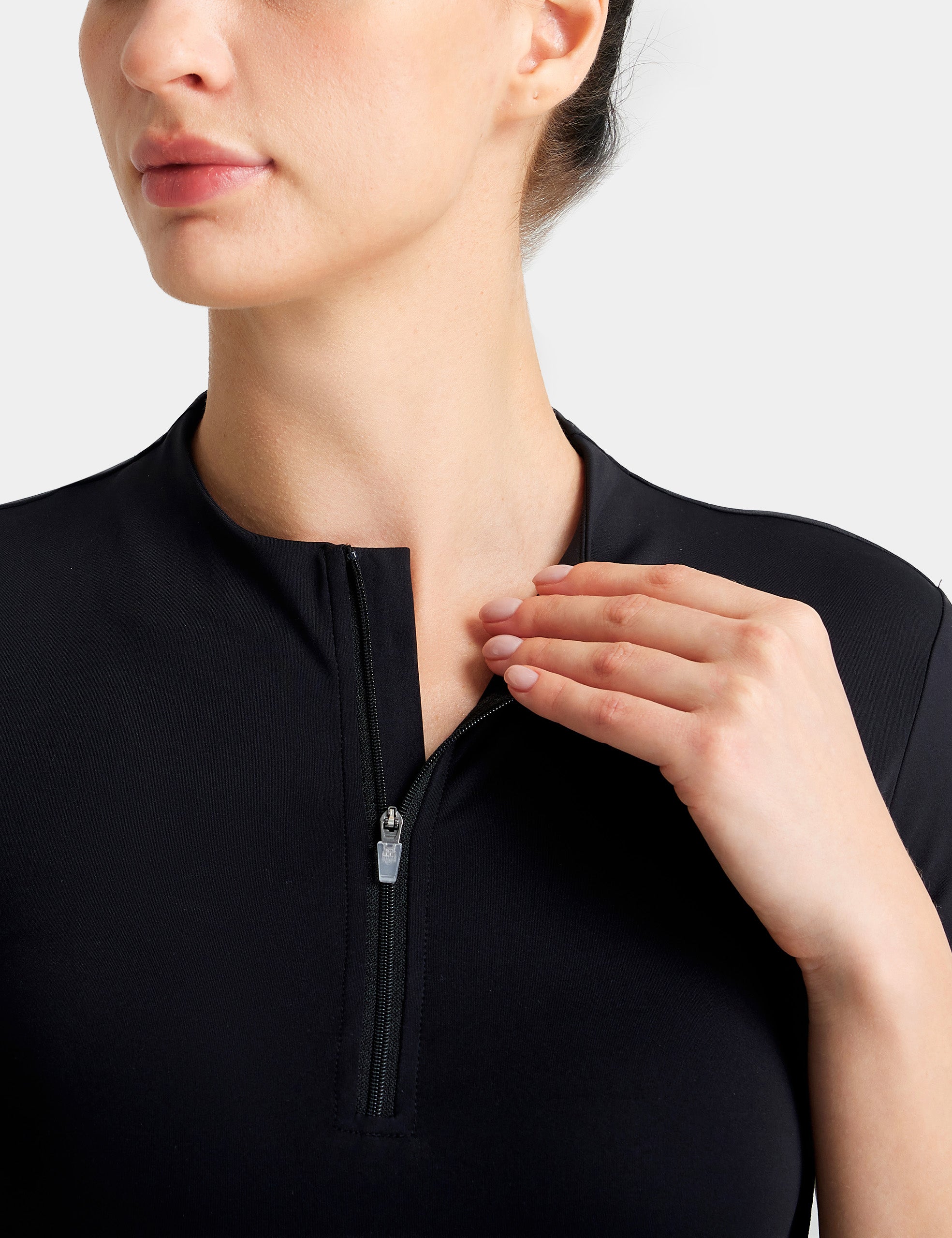 Women T-shirt Quarter Zip