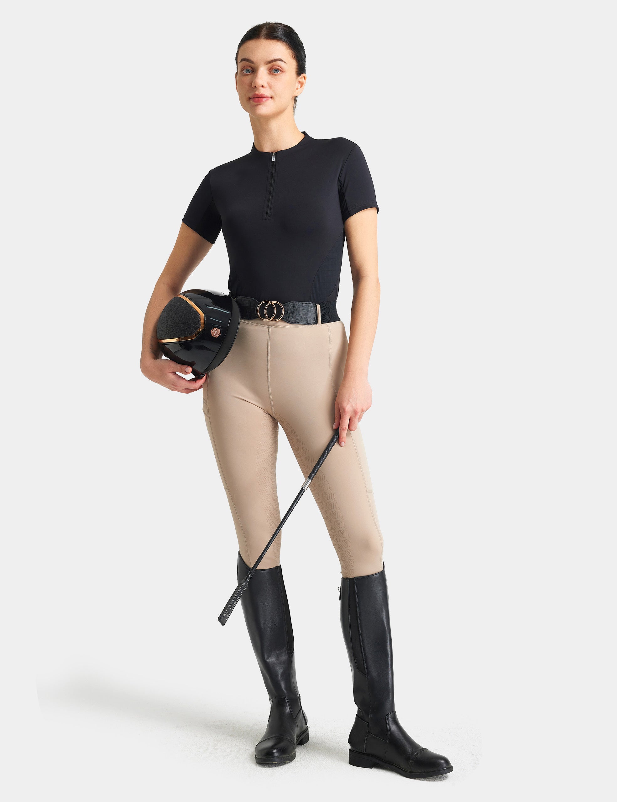 Women T-shirt Quarter Zip