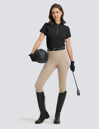 Women T-shirt Polo Collar with Buttons